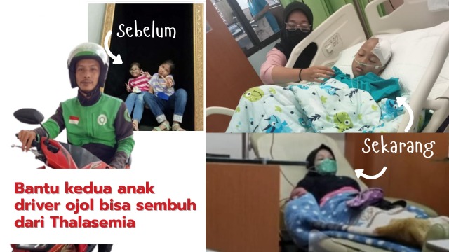 Bantu kedua anak driver ojol bisa sembuh dari Thalasemi