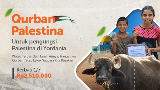 Qurban Patungan Kerbau Untuk Pengungsi Palestina