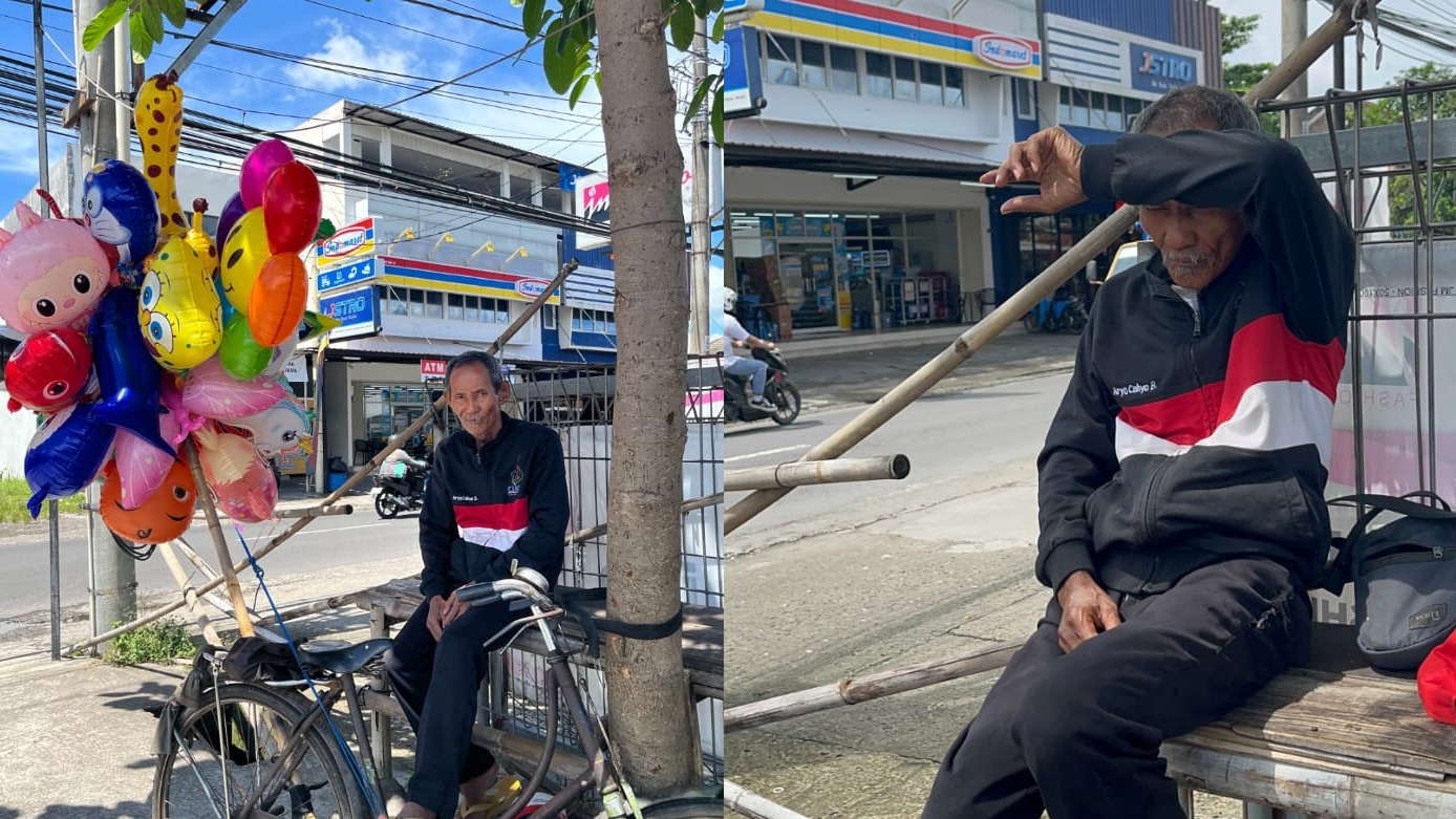 Pantang mengemis Lansia memilih keliling jualan balon - 22465