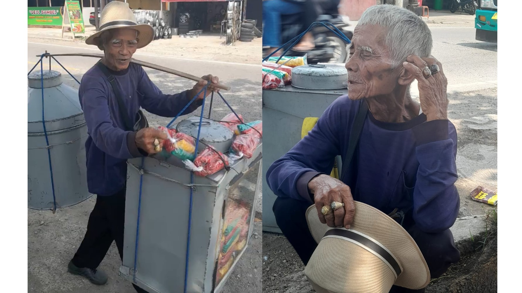 Kisah Haru Dibalik Senyum Lansia Pedangang Kerupuk - 18353