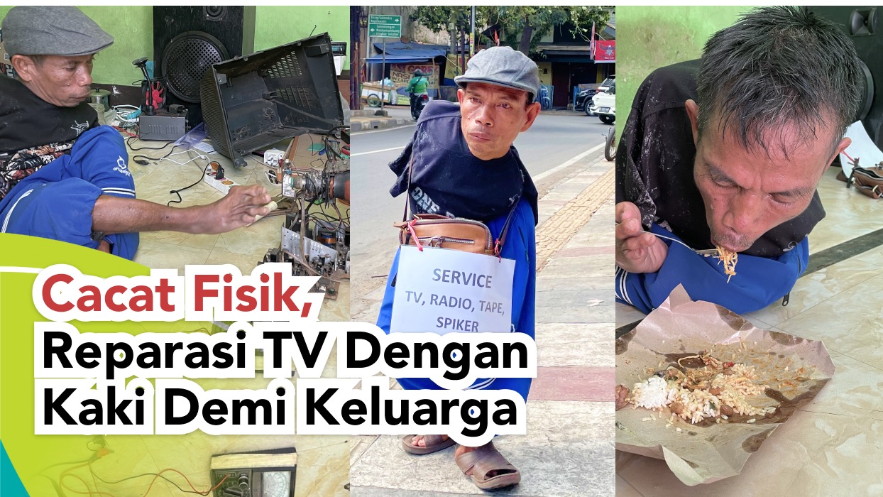 Tak Punya Tangan Pak Enon Kerja Pake Kaki Demi Keluarga - 22099