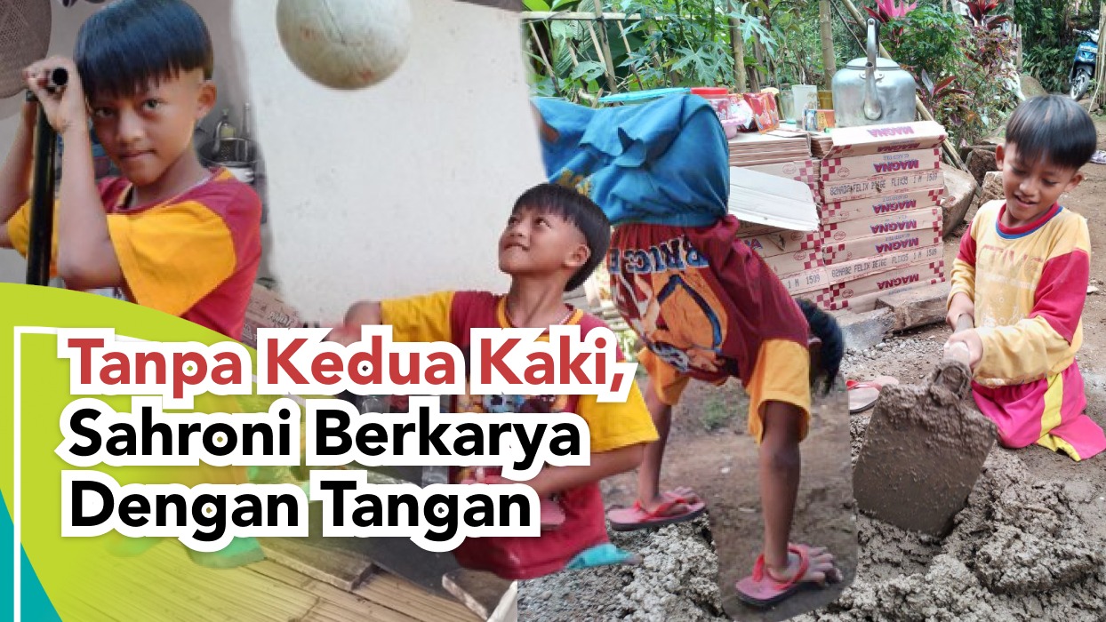 Tanpa Kedua Kaki Sayhroeni Berkarya Dengan Tangan - 22302