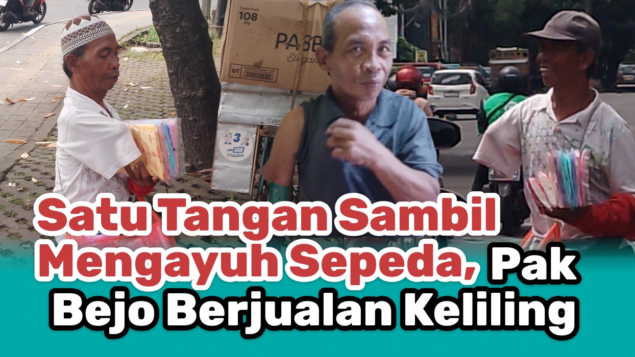 Pak Bejo Berjualan Bersepeda hanya dengan Satu Tangan - 19769