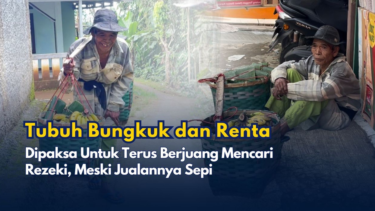 Kakek Renta Sambung Hidup Dagang Daun Pisang Keliling