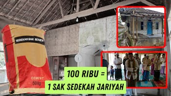 PATUNGAN JARIYAH BANTU TOPANG MASJID MIRING DI PELOSOK