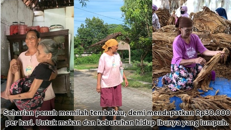 Juang Buruh demi Hidupi Ibunya yang Lumpuh