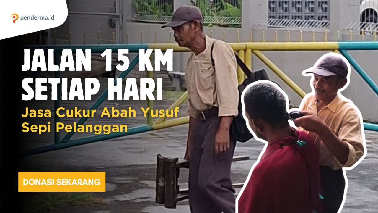 Jalan 15 KM! Jasa Cukur Abah Sepi Pelanggan - 20778