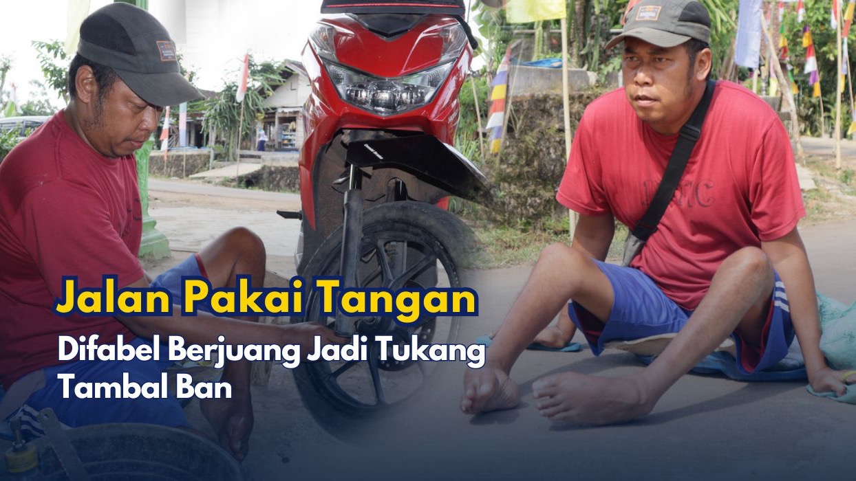 Difabel Tambal Ban Jadi Tulang Punggung Keluarga