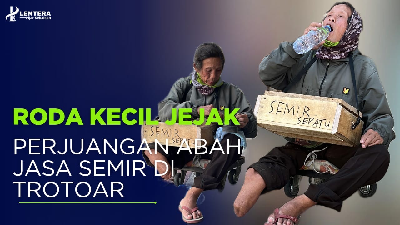 Roda Kecil Jejak Perjuangan Abah Jasa semir di Trotoar - 22611