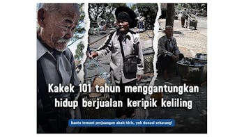 Lansia 100 Tahun Keliling Berjualan Keripik